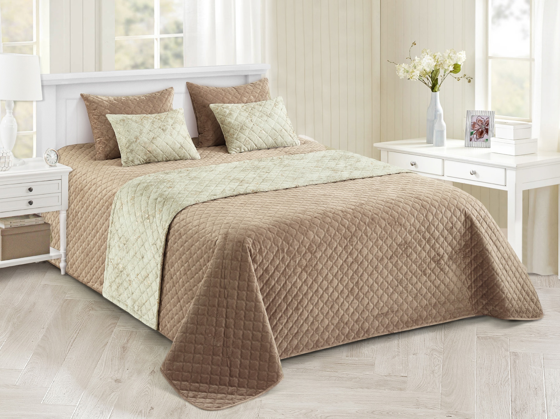 Colcha Veludo Agadir Bege