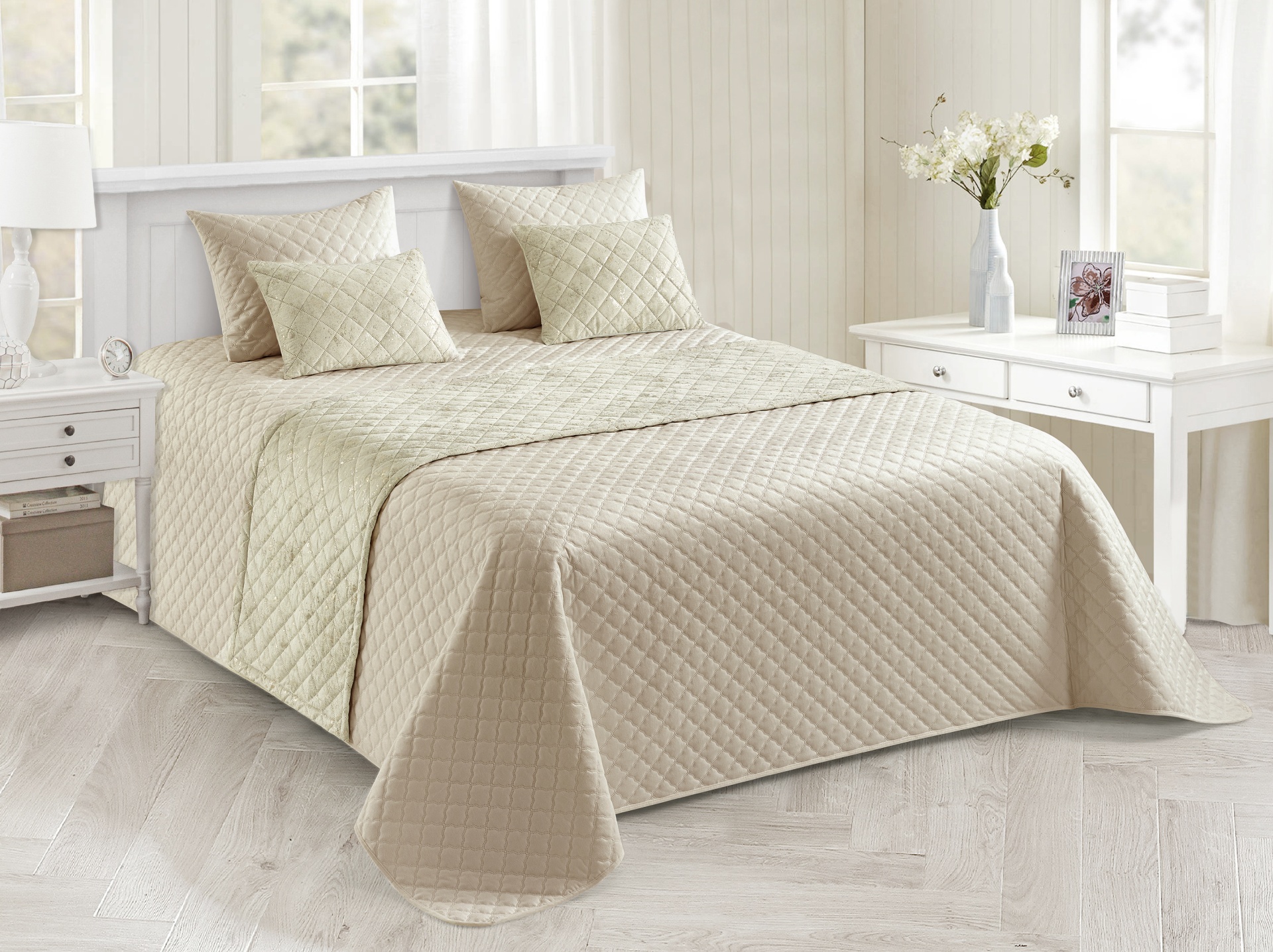 Colcha Veludo Agadir Creme