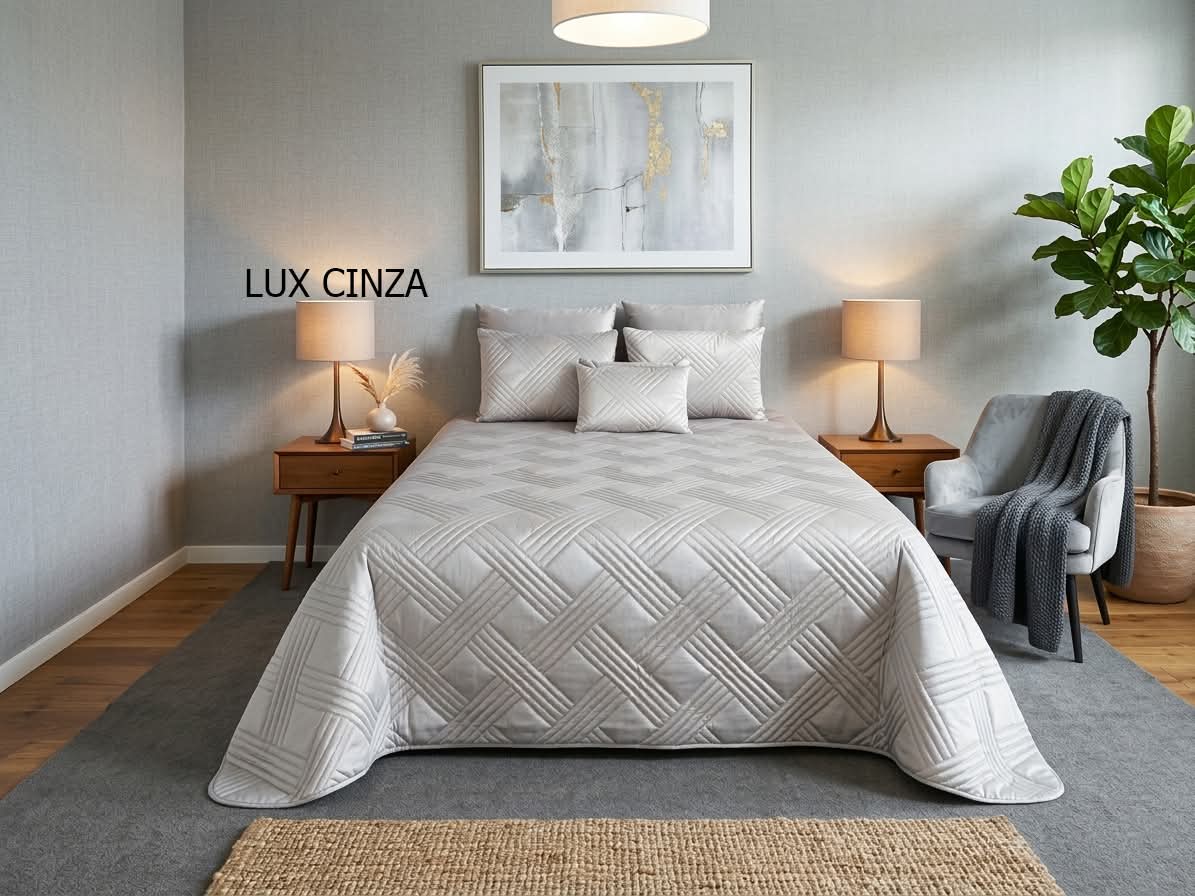 Colcha Lux Cinza