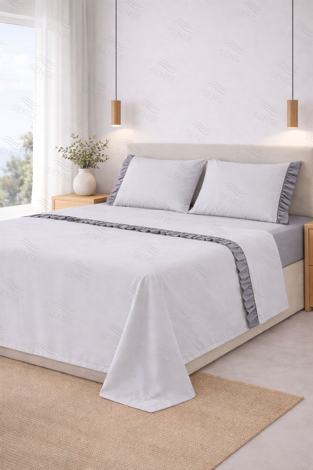 Jogo de Cama Mykonos Cinza
